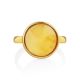 Chic Gilded Silver Honey Amber Ring The Palazzo Collection, Ring Size: 7 / 17.5, image , picture 3
