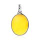 Silver Amber Flat Oval Pendant The Palazzo, image 