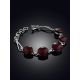 Glamorous Red Amber Link Bracelet The Sangria, image , picture 2