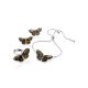 Butterfly Design Amber Stud Earrings, image , picture 4