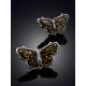 Butterfly Design Amber Stud Earrings, image , picture 2