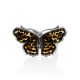 Butterfly Design Silver Amber Ring, Ring Size: Adjustable, image , picture 4