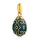 Glossy Gilded Silver Enamel Egg Pendant The Romanov, image , picture 3
