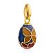 Butterfly Motif Gilded Silver Enamel Egg Pendant The Romanov, image , picture 3