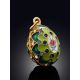 Gilded Silver Green Enamel Egg Pendant The Romanov, image , picture 2