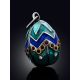 Bright Silver Enamel Egg Shaped Pendant The Romanov, image , picture 2