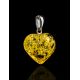Glossy Lemon Amber Heart Pendant, image , picture 2
