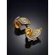 Butterfly Motif Amber Earrings, image , picture 2