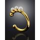 Glossy Gilded Silver Cuff Earring With Cultured Pearl The Palazzo, image , picture 2