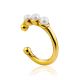 Glossy Gilded Silver Cuff Earring With Cultured Pearl The Palazzo, image 