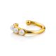 Glossy Gilded Silver Cuff Earring With Cultured Pearl The Palazzo, image , picture 4