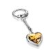 Natural Amber Heart Locket Keychain, image , picture 3