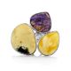 Designer Amber Charoite Cocktail Ring The Bella Terra, Ring Size: Adjustable, image , picture 2
