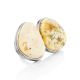 Boho Style Silver Amber Cocktail Ring The Bella Terra, Ring Size: Adjustable, image 