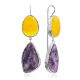 Boho Style Amber Charoite Earrings The Bella Terra, image 