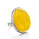 Luminous Baltic Amber Ring The Bella Terra, Ring Size: Adjustable, image 