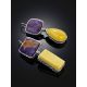 Designer Mismatched Amber Charoite Earrings The Bella Terra, image , picture 2