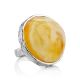 Boho Chic Style  Silver Amber Cocktail Ring The Bella Terra, Ring Size: Adjustable, image 