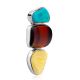 Designer Amber Turquoise Clip Brooch The Bella Terra, image , picture 3