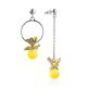 Charming Amber Mismatched Earrings The Bee, image 