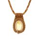 Designer Leather Amber Pendant Necklace, image 