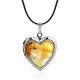 Amber Heart Locket Pendant, image 