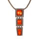 One-Of-A-Kind Leather Necklace With Luminous Amber Stones, image 