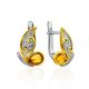 Butterfly Motif Amber Earrings, image 