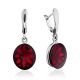Fabulous Silver Amber Dangle Earrings The Sangria, image 