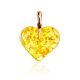 Luminous Lemon Amber Heart Pendant, image 