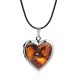 Cute Heart Shaped Amber Locket Pendant, image 