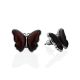 Cute Amber Butterfly Stud Earrings, image 