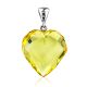Faceted Amber Heart Pendant, image 