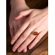 Elegant Gold-Plated Ring With Cognac Amber The Sigma, Ring Size: 9 / 19, image , picture 3