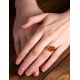 Elegant Gold-Plated Ring With Cognac Amber The Sigma, Ring Size: 12 / 21.5, image , picture 3