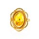 Exclusive Natural Amber With Fossil Midge Ring The Clio, Ring Size: Adjustable, image , picture 4