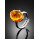 Stylish Amber With Fossil Mosquito Ring The Clio, Ring Size: Adjustable, image , picture 2