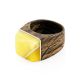 Wood Ring With White Amber The Indonesia, Ring Size: 5 / 15.5, image , picture 3