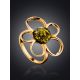 Golden Floral Ring With Amber The Daisy, Ring Size: 11 / 20.5, image , picture 2