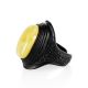 Bold Leather Amber Adjustable Ring The Nefertiti, Ring Size: Adjustable, image , picture 5
