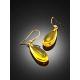 Refined Amber With Fossil Insects Drop Earrings The Clio, image , picture 2