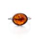 Lovely Cognac Amber Ring In Sterling Silver The Amigo, Ring Size: 6 / 16.5, image , picture 4