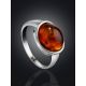 Lovely Cognac Amber Ring In Sterling Silver The Amigo, Ring Size: 4 / 15, image , picture 2
