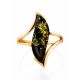 Golden Ring With Bright Green Amber The Vesta, Ring Size: 6.5 / 17, image , picture 4