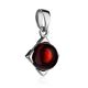 Square Silver Pendant With Cherry Amber The Rondo, image 