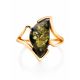 Gold-Plated Ring With Green Amber The Vesta, Ring Size: 9 / 19, image , picture 4