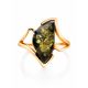 Gold-Plated Ring With Green Amber The Vesta, Ring Size: 12 / 21.5, image , picture 4