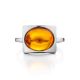 Geometric Silver Ring With Cognac Amber The Saturn, Ring Size: 9 / 19, image , picture 4