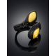Leather Amber Adjustable Ring The Nefertiti, image , picture 2