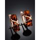 Gold Plated Silver Earrings With Natural Amber Stones The Scandinavia, image , picture 2